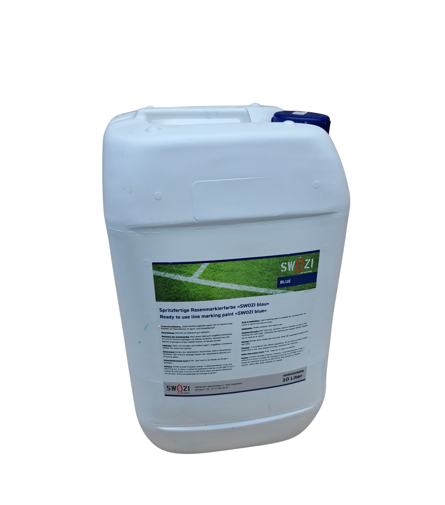SWOZI blue (spritzfertige Rasenmarkierfarbe blau) 10 l